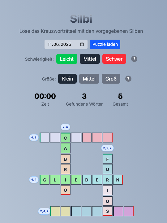 Silbi Spiel Screenshot