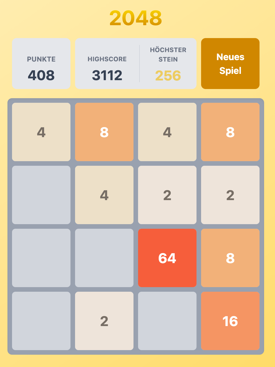 2048 – 2048 online spielen – kombiniere die Zahlen und erreiche den Highscore. Kostenlos und werbefrei.